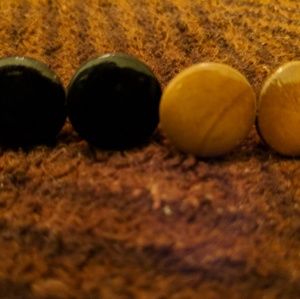 Wood earrings.